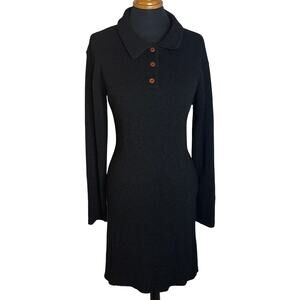 Y2K GAP Sweater Dress Collared Sz L Wool Blend Capsule Made in Italy Witchy Goth